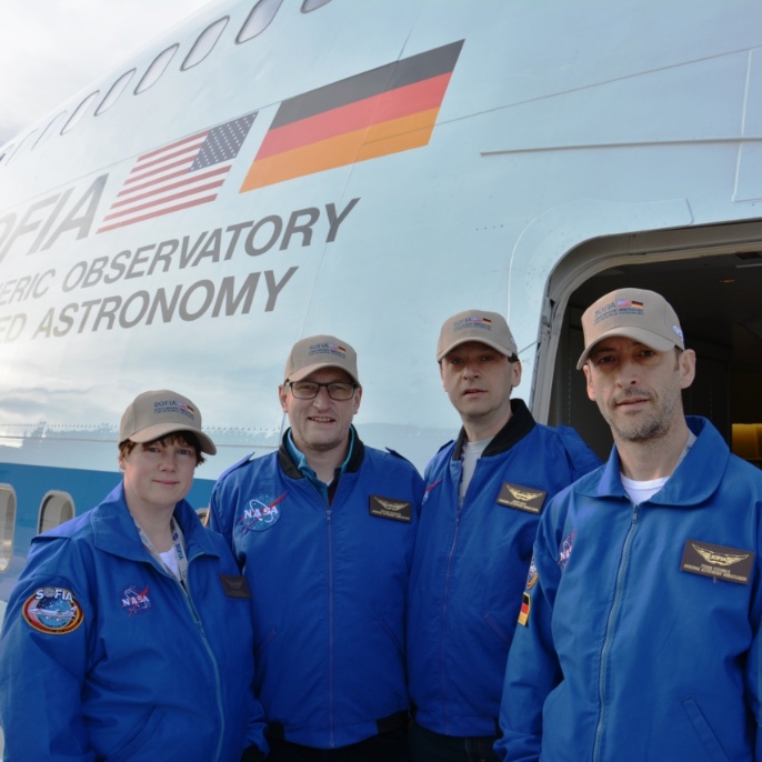 Beim Einsteigen (von links: Gabriela Ulbrich, Mathias Schäfer, Mario Koch, Frank Oßwald; copyright @ DSI