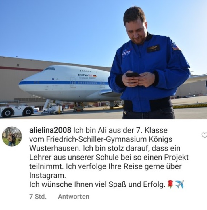 Felix Bolling postet auf Instagram, so dass die Schüler*innen in Deutschland direkt die Reise der Lehrkräfte miterleben können. Ein Kommentar einer Schülerin.