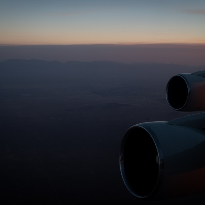 Sonnenuntergang aus dem SOFIA-Flugzeug