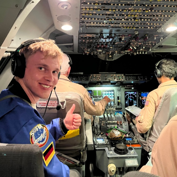 Aaron Grießbaum im Cockpit