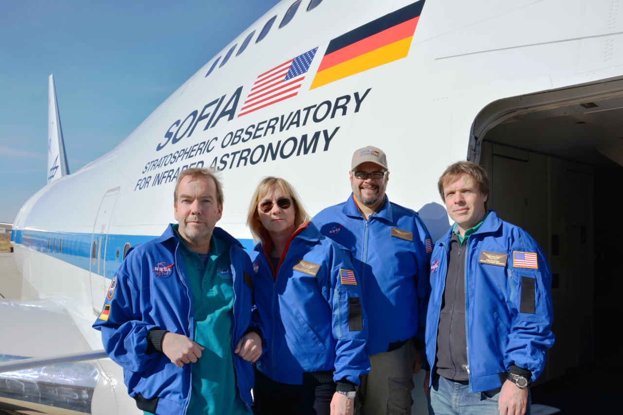 Die vier deutschen Stratonauten vor dem Start