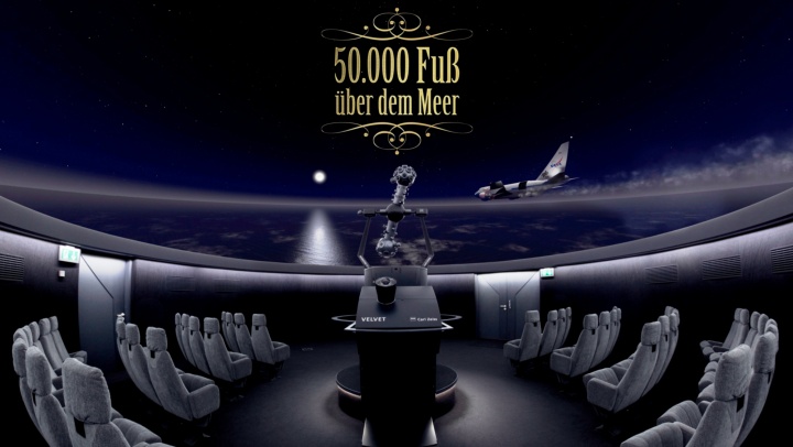 Intro der Show "50.000 Fuß über dem Meer - die fliegende Sternwarte SOFIA". 