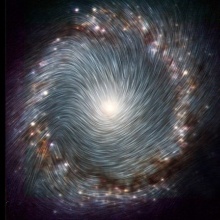 Magnetfeldlinien im Innern von NGC 1097