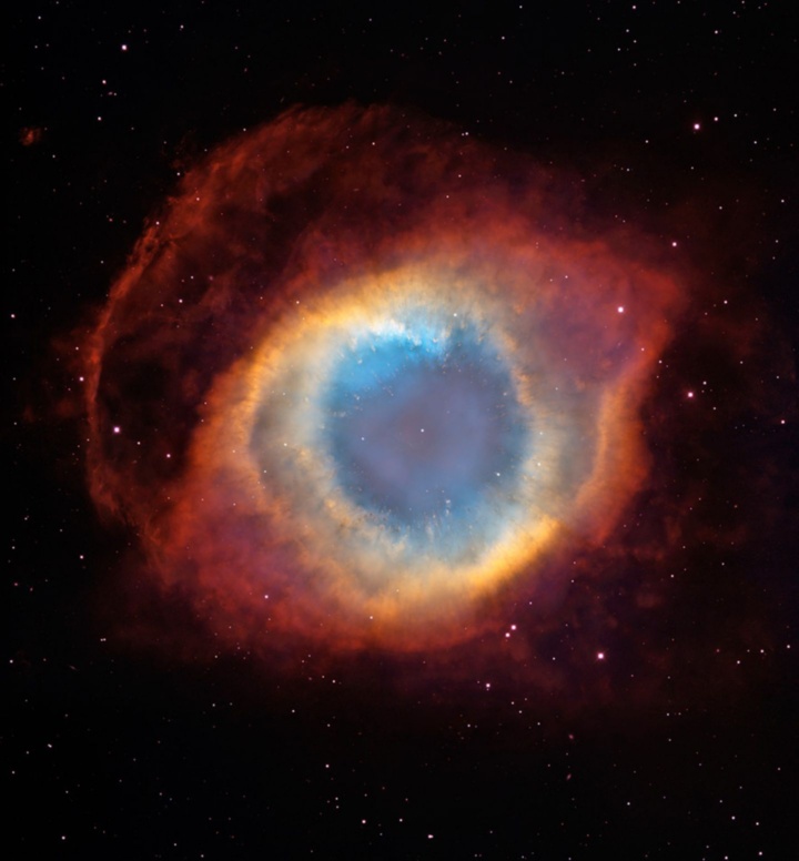 Der Helixnebels aufgenommen  vom Hubble  Weltraumteleskop. 